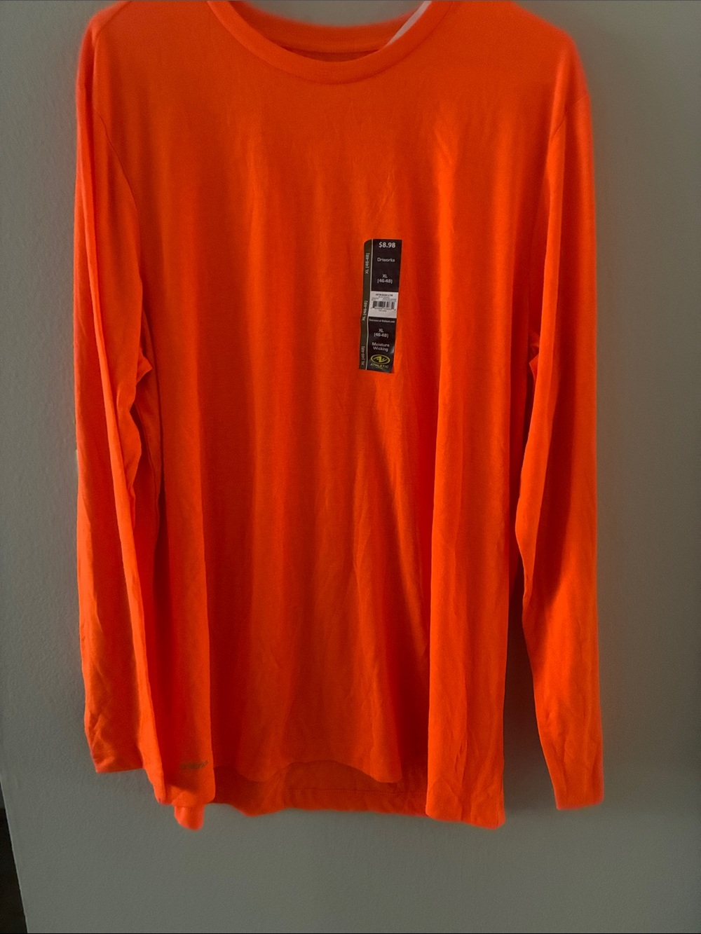 Athletic Works Men's Long-Sleeve Crew in Bright Orange